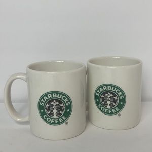 Set Of 2 Starbucks 2004 Mermaid Logo Coffee Mugs